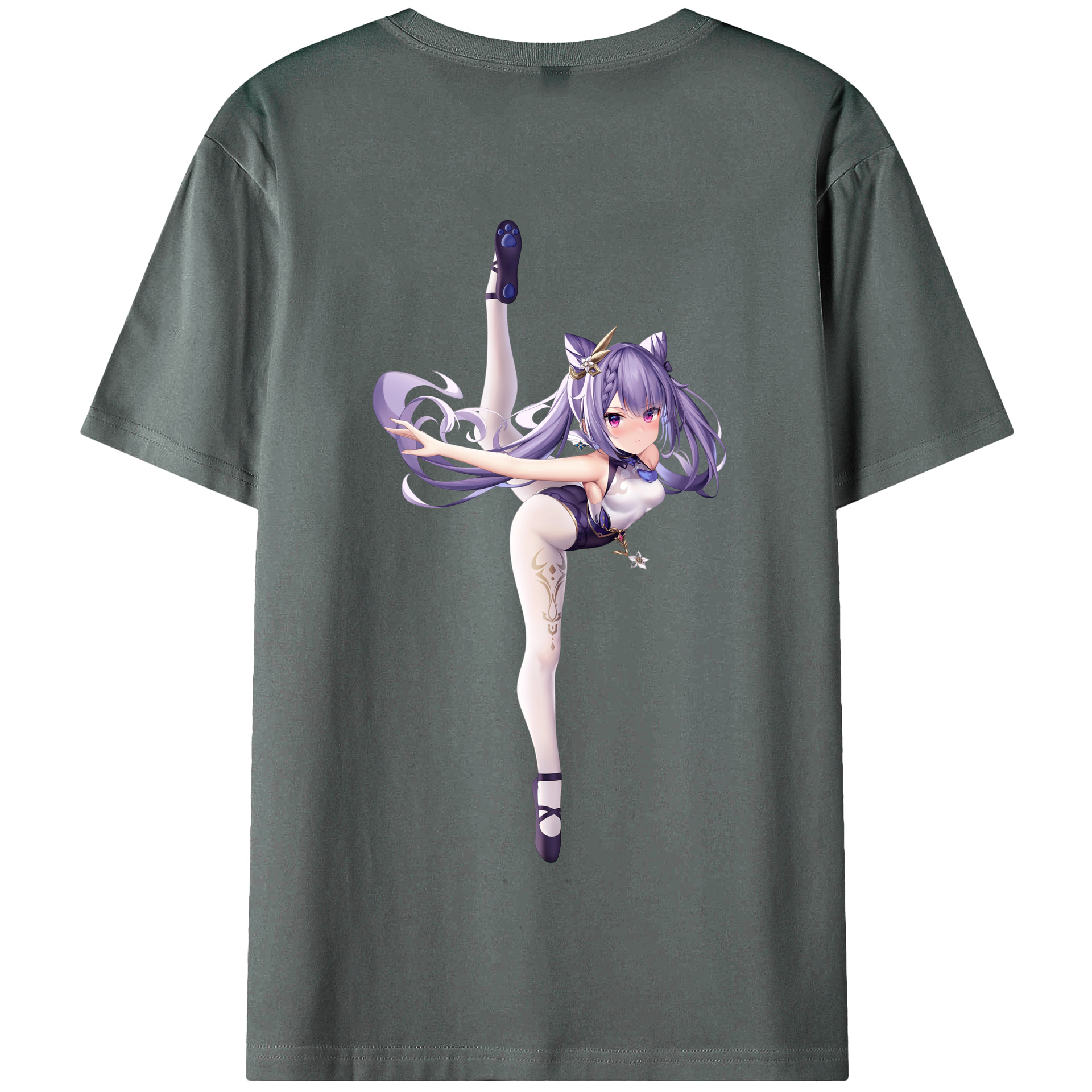 げんし神 刻晴 こくせい genshin Kokusei 綿100％半袖Tシャツ（背面プリント）